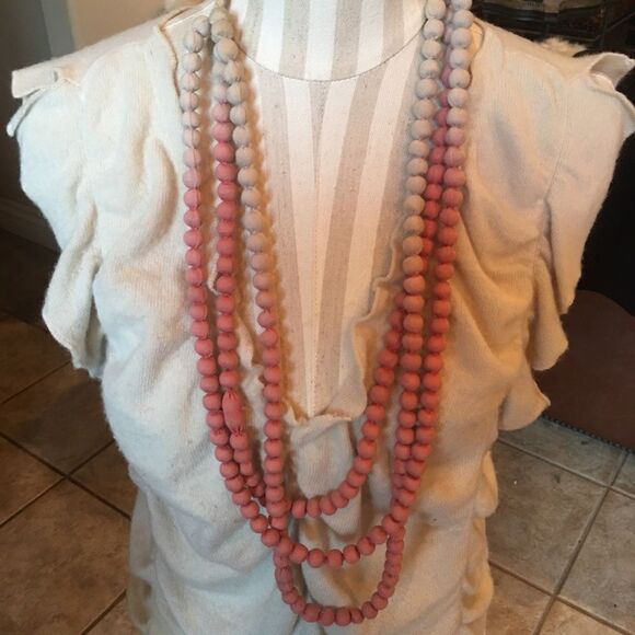 LONG THREE Strand Pink Ombre Fabric Ball - Picture 10 of 16